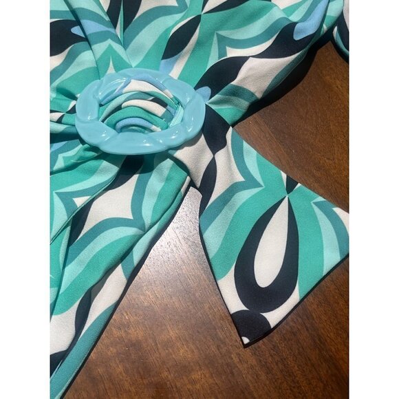 PatBO Twist One Shoulder Mini Dress in Piscene Blue 2 New Womens Cocktail - Picture 10 of 14